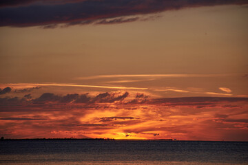 Atmospheric sunset on Lake Constance