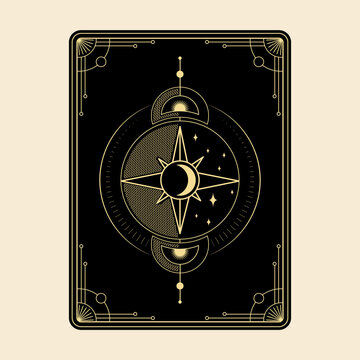 collection set of Magical tarot cards esoteric occult boho spiritual reader witchcraft magic crystal celestial symbol