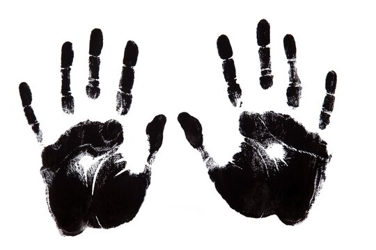 Black human handprint