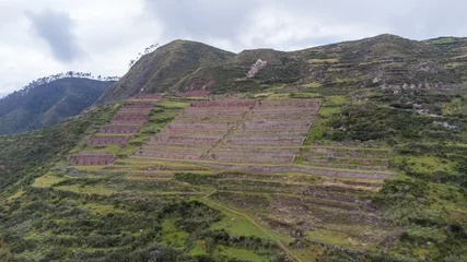 Foto op Canvas Aerial view of the archaeological site of Racchi - Machuqolqa in the Sacred Valley of Cusco. © Erik González