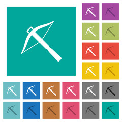 Crossbow square flat multi colored icons