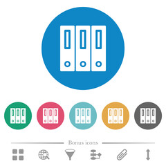 Binders solid flat round icons