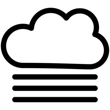 Cloudy Wind Vector Line Icon Design