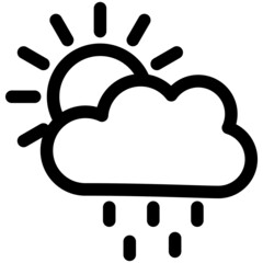 Morning Rain Vector Line Icon Design