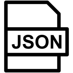 JSON File Format Vector line Icon Design