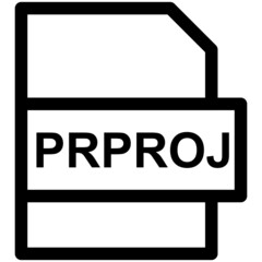 PRPROJ File Format Vector line Icon Design