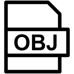 OBJ File Format Vector line Icon Design