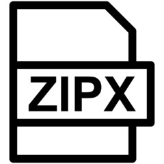 ZIPX File Format Vector line Icon Design
