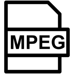 MPEG File Format Vector line Icon Design