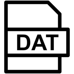 DAT File Format Vector line Icon Design
