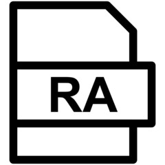 RA File Format Vector line Icon Design