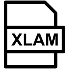 XLAM File Format Vector line Icon Design