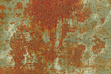 Rusty texture. Rusty old painted metal background.