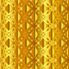 Geometric vector pattern with yellow and white gradient. gold ornament for wallpapers and backgrounds.