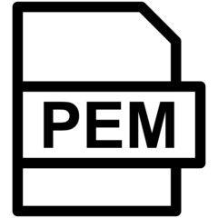 PEM File Format Vector line Icon Design