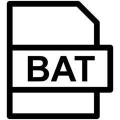 BAT File Format Vector line Icon Design