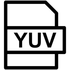 YUV File Format Vector line Icon Design