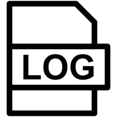LOG File Format Vector line Icon Design