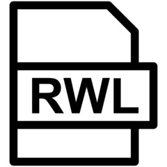 RWL File Format Vector line Icon Design