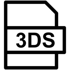 3DS File Format Vector line Icon Design