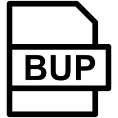 BUP File Format Vector line Icon Design