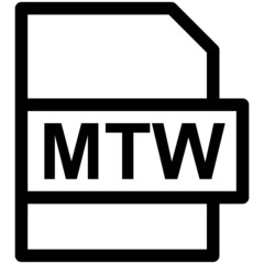 MTW File Format Vector line Icon Design