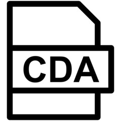 CDA File Format Vector line Icon Design