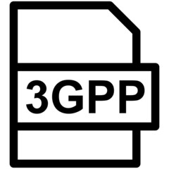 3GPP File Format Vector line Icon Design