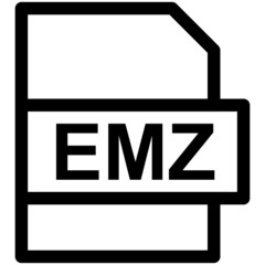 EMZ File Format Vector line Icon Design
