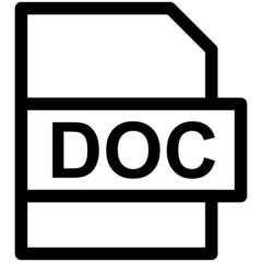 DOC File Format Vector line Icon Design