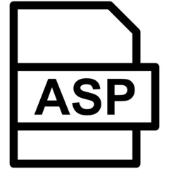 ASP File Format Vector line Icon Design