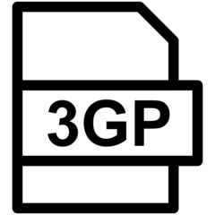 3GP File Format Vector line Icon Design