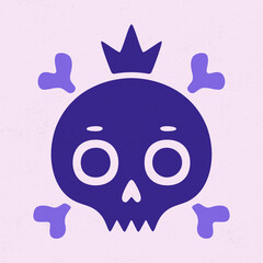 Funny skull. Modern logo retro skull dude.