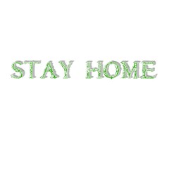 Letter stay home colorful 3D abstract background white