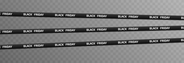 Vector set of black friday ribbons. Sale, black friday, discount, advertising, tape, png.