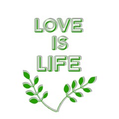 green eco text with leaves love 