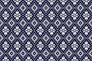 Geometric ethnic pattern seamless design for background or wallpaper. Ikat fabric pattern design concept. indian pattern.