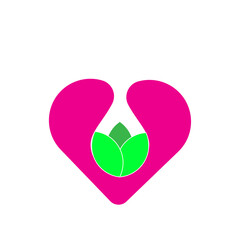 love on earth and plants icon logo