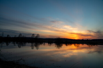sunset over the river