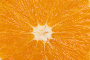 Yellow juicy orange closeup macro pulp