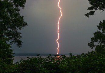 Lightning Bolt Over Upper Peoria Lake