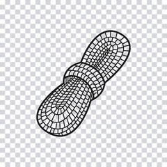 Hand drawn Climber Rope isolated on transparent background. Vector illustration.
