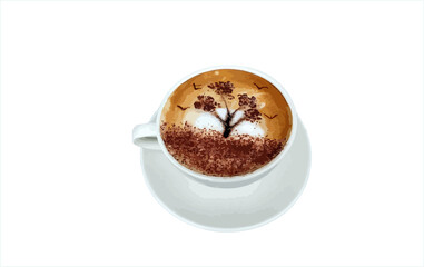 cup of coffee with beans drink espresso