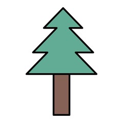 Vector Pine tree Filled Outline Icon Design
