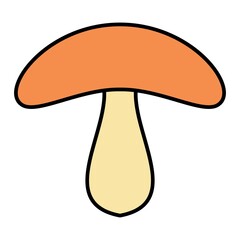 Vector Mushroom Filled Outline Icon Design