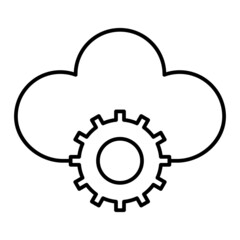 Vector Cloud Settings Outline Icon Design