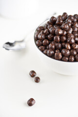 Healthy Breakfast of wheat balls on a light background. The concept of healthy, dietary breakfasts.