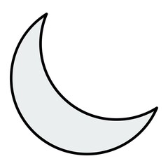 Vector Moon Filled Outline Icon Design