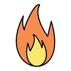 Vector Fire Filled Outline Icon Design