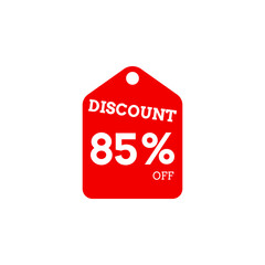 85 Percent Off, Discount Sign, Special offer price signs